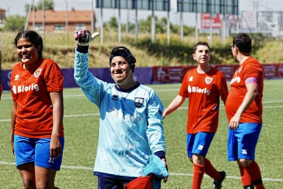 Jugadores del Numancia inclusivo durante la jornada que ha tenido lugar en Valladolid.