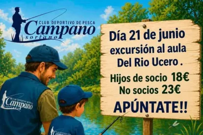 Cartel anunciador de la actividad que organiza el Campano Soriano en el Río Ucero.
