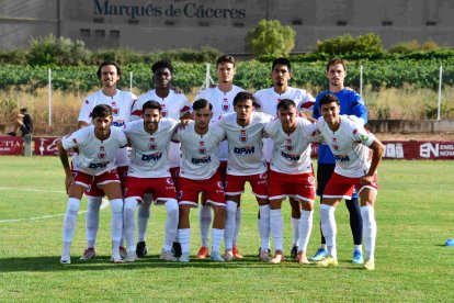 El once inicial del Numancia el pasado sábado ante la SD Logroñés.