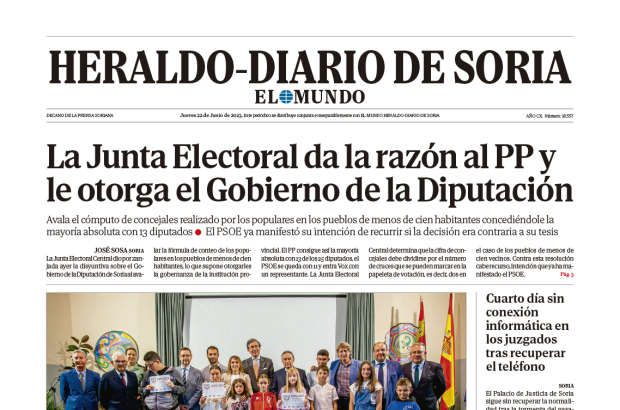 Portada de Heraldo-Diario de Soria del 22 de junio de 2023