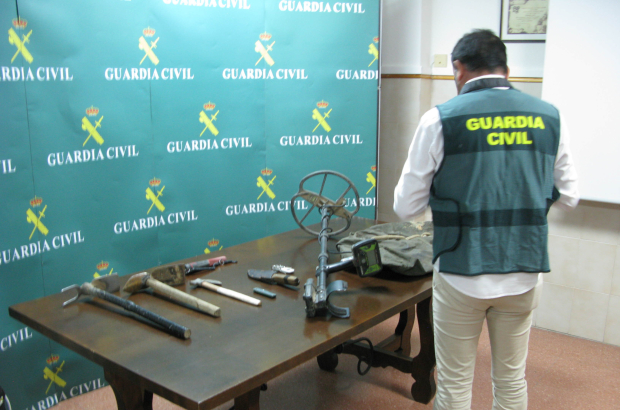 Efectos incautados en la operación que desbarató un supuesto expolio en Soria.