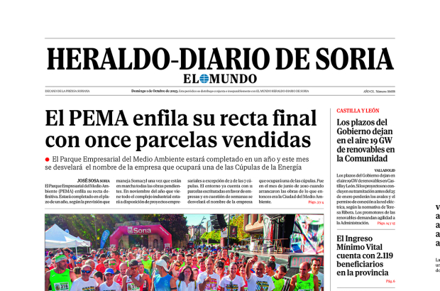 Portada de Heraldo-Diario de Soria del 1 de octubre de 2023.