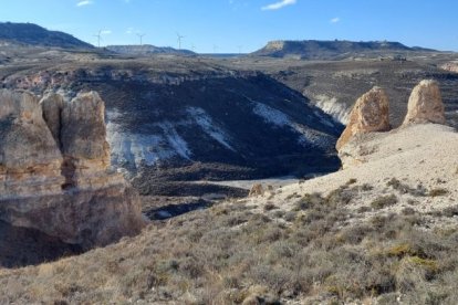 Espectaculares formaciones calcáreas en 'la Capadocia soriana', junto al pueblo de Aguaviva de la Vega.