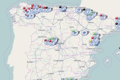 Mapa de avisos de la DGT