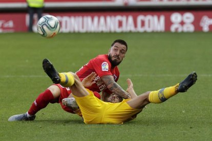 Héctor Hernández, durante su debut con el Numancia ante el Alcorcón.-LUIS ÁNGEL TEJEDOR