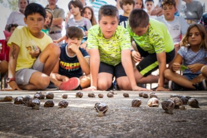 Carrera de caracoles en Peroniel.-G. MONTESEGURO
