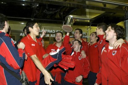 Celebración de la Copa del Rey lograda por el CMA Soria en 2008. HDS