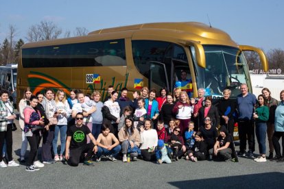 El autobus con ucranianos llega a España