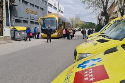 El autobus con ucranianos llega a España
