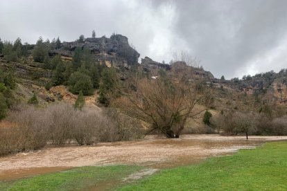 Crecida del río Lobos en el Cañón.-FÉLIX BARRIO