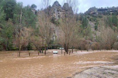 Crecida del río Lobos en el Cañón.-FÉLIX BARRIO
