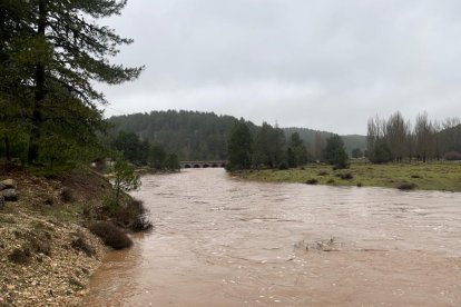 Crecida del río Lobos en el Cañón.-FÉLIX BARRIO