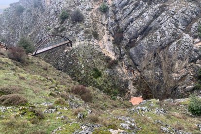 Crecida del río Lobos en el Cañón.-FÉLIX BARRIO