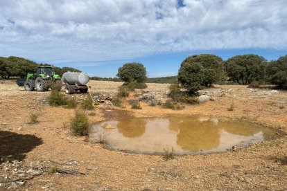 La balsa se ha rellenado semanalmente con 10.000 litros de agua. HDS