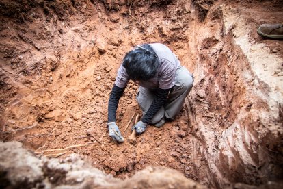 Trabajos de búsqueda de restos de asesinados y enterrados en el cementerio de Las Casas en la Guerra Civil.-GONZALO MONTESEGURO