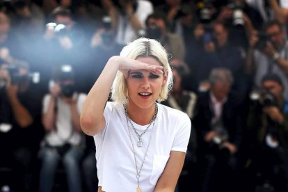 11 de mayo de 2016. Kristen Stewart durante la presentación de la película Cafe Society, de Woody Allen, en Cannes. ERIC GAILLARD