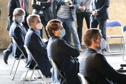 Pedro Sánchez, Alfonso Fernández Mañueco, José Luis Rodriguez Zapatero y Carlos Martínez.-G.M.