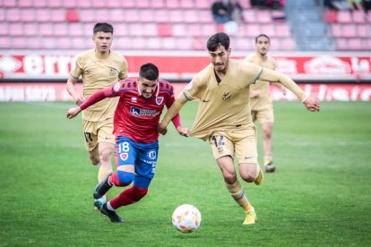 CD Numancia-Barça B, partido en el que no se movió el resultado inicial. GONZALO MONTESEGURO