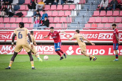 CD Numancia-Barça B, partido en el que no se movió el resultado inicial. GONZALO MONTESEGURO