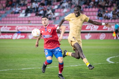 CD Numancia-Barça B, partido en el que no se movió el resultado inicial. GONZALO MONTESEGURO