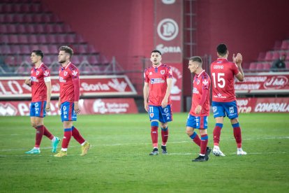 CD Numancia-Barça B, partido en el que no se movió el resultado inicial. GONZALO MONTESEGURO