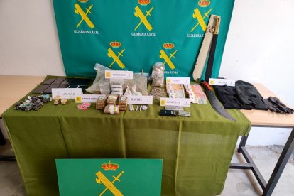 Efectos incautados en la operación Marinhouse en Soria. HDS