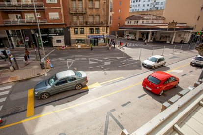 Reordenación del tráfico durante las obras de pacificación del centro de Soria. MARIO TEJEDOR