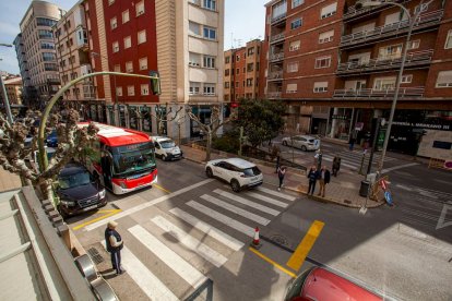Reordenación del tráfico durante las obras de pacificación del centro de Soria. MARIO TEJEDOR