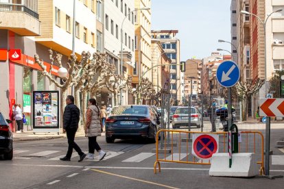 Reordenación del tráfico durante las obras de pacificación del centro de Soria. MARIO TEJEDOR