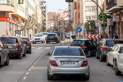 Reordenación del tráfico durante las obras de pacificación del centro de Soria. MARIO TEJEDOR