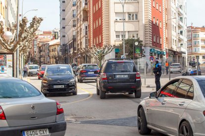 Reordenación del tráfico durante las obras de pacificación del centro de Soria. MARIO TEJEDOR