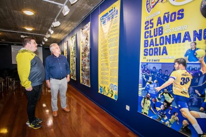 Los 25 años del BM Soria en una exposición en el Palacio de la Audiencia. G. M.