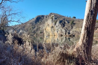 Inicio de la ruta en el embalse de Los Rábanos.