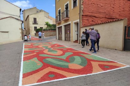 Alfombras florales en San Esteban.-ANA HERNANDO