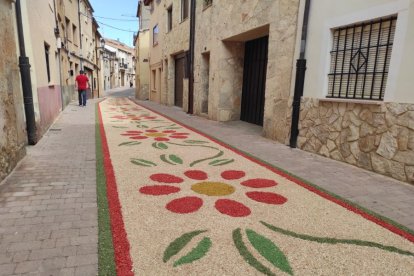 Alfombras florales en San Esteban.-ANA HERNANDO