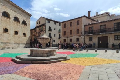 Alfombras florales en El Burgo de Osma en el Corpus 2023.-ANA HERNANDO