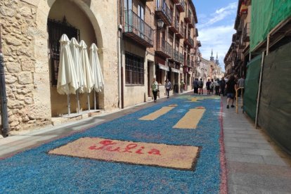 Alfombras florales en El Burgo de Osma en el Corpus 2023.-ANA HERNANDO