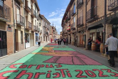 Alfombras florales en El Burgo de Osma en el Corpus 2023.-ANA HERNANDO