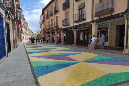 Alfombras florales en El Burgo de Osma en el Corpus 2023.-ANA HERNANDO