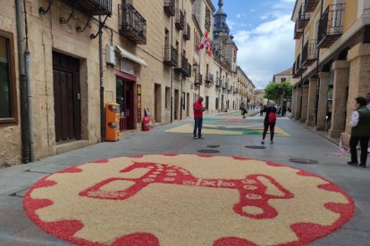 Alfombras florales en El Burgo de Osma en el Corpus 2023.-ANA HERNANDO