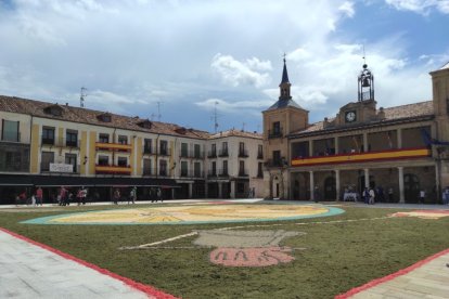 Alfombras florales en El Burgo de Osma en el Corpus 2023.-ANA HERNANDO