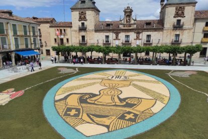 Alfombras florales en El Burgo de Osma en el Corpus 2023.-ANA HERNANDO