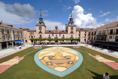Alfombras florales en El Burgo de Osma en el Corpus 2023.-ANA HERNANDO