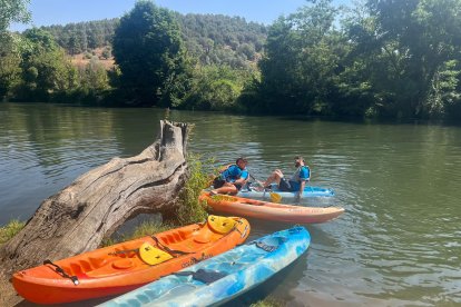 El Numancia realizó un entreno singular en las aguas del Duero. CD Numancia
