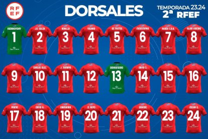 Dorsales del CD Numancia para la nueva temporada. HDS