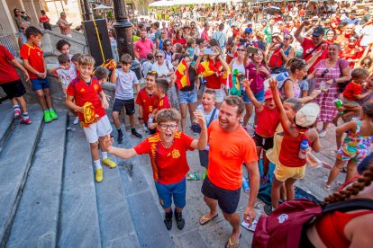 La final fue seguida en la pantalla gigante de la Plaza Mayor