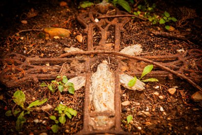 Ofrendas y oraciones en el cementerio
