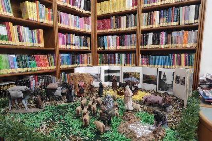 Belén en la biblioteca de El Burgo de Osma.