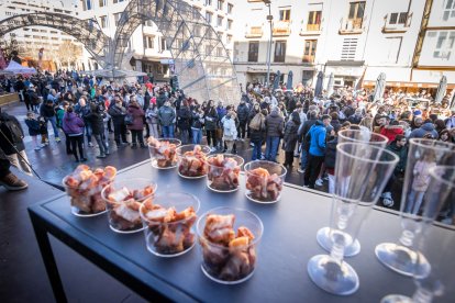 Celebración de las campanadas con Torrezno de Soria.