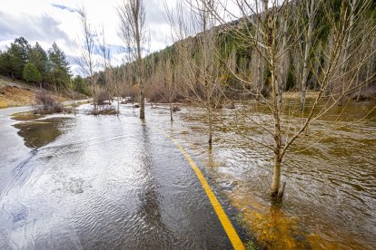 Las aguas se salen de su cauce en la zona del Cañón del río Lobos